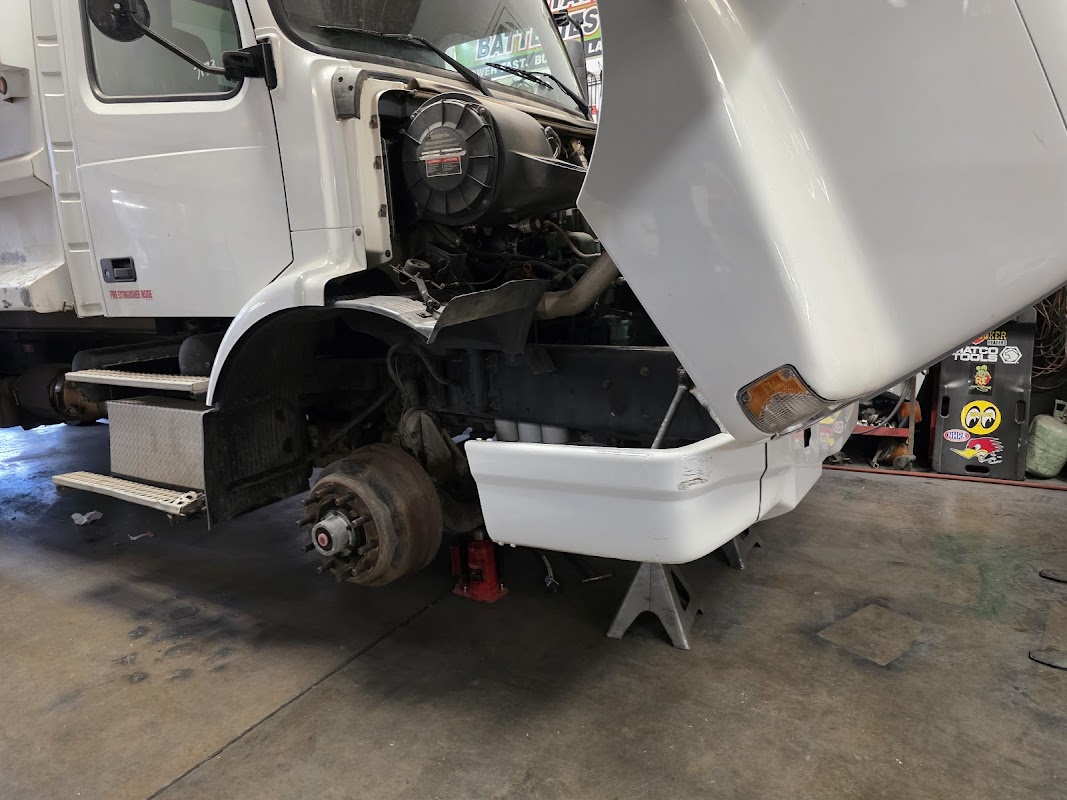 Semi truck cab engine repair